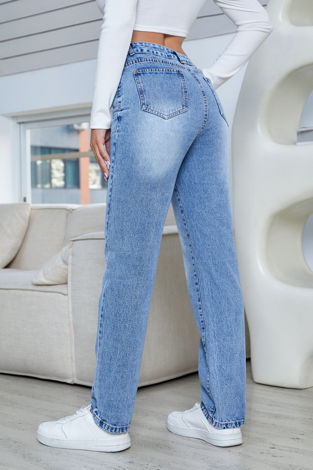 Straight Jeans with Pockets  Trendsi   