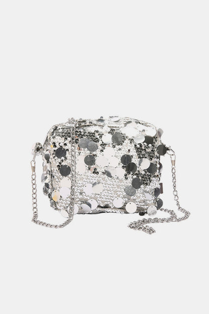 Sequin Chain Shoulder Bag Bag Trendsi Silver One Size 