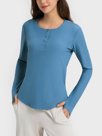 Millennia Round Neck Long Sleeve Sport Top