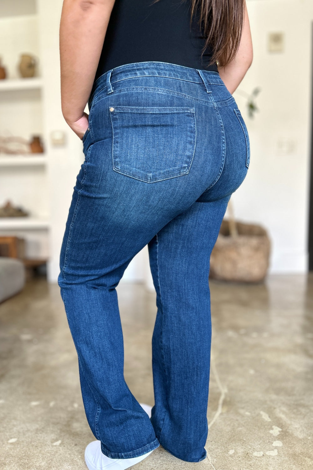 Judy Blue Full Size Tummy Control Straight Jeans  Trendsi   