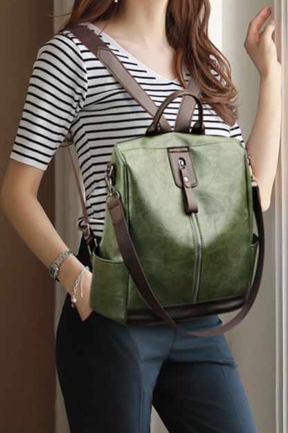 PU Leather Large Backpack Bag  Trendsi   