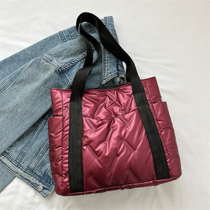 Polyester Tote Bag with Zipper  Trendsi Deep Red One Size 