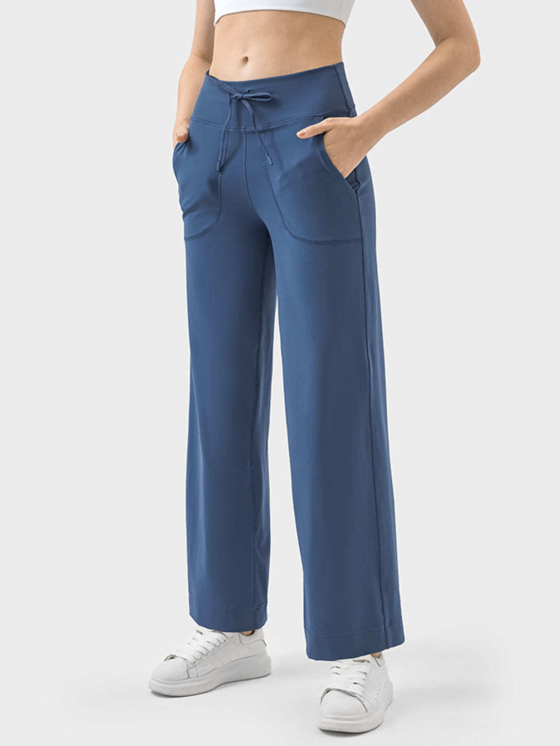 Millennia Drawstring Active Pants with Pockets  Trendsi   