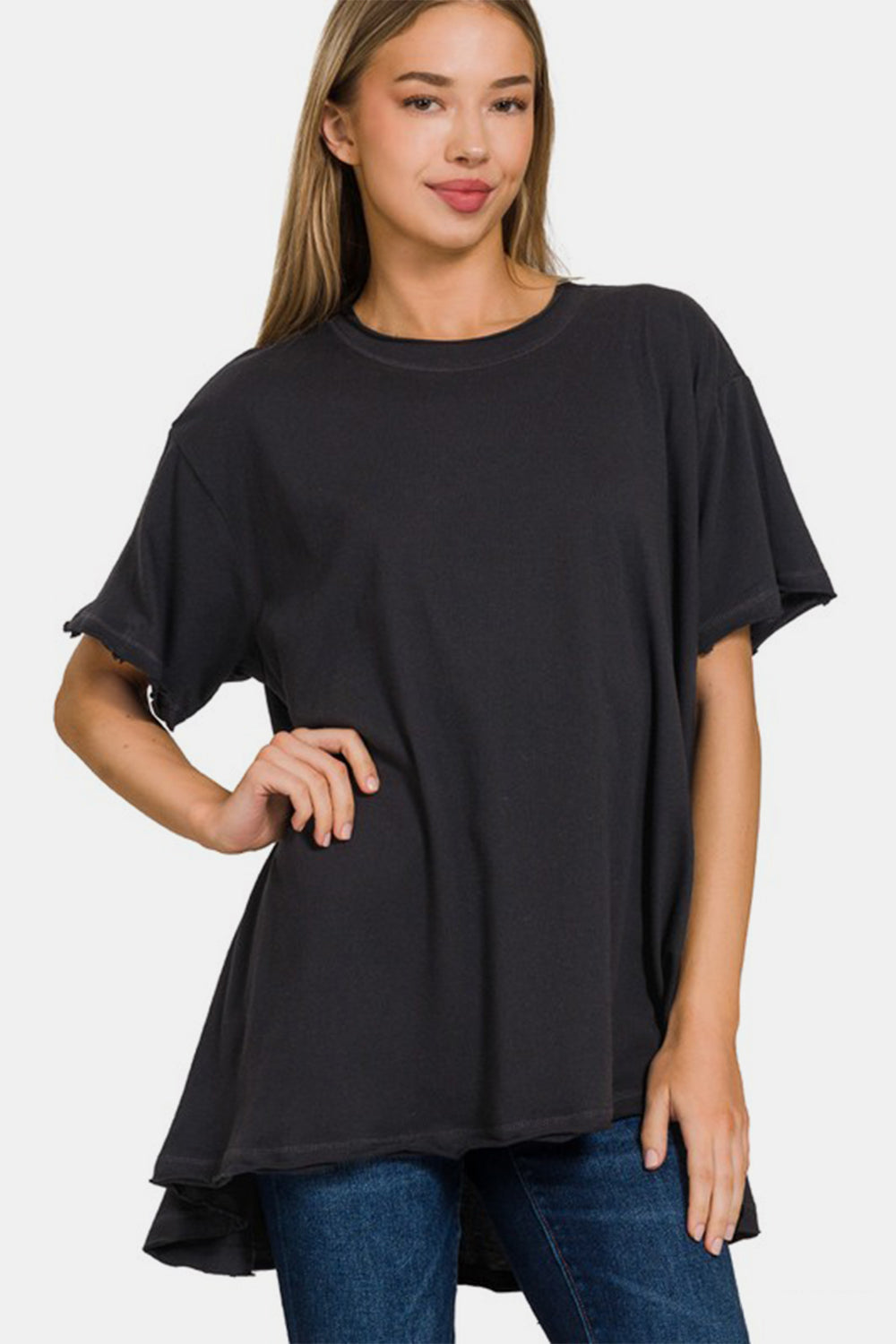 Zenana Round Neck Short Sleeve T-Shirt  Trendsi   