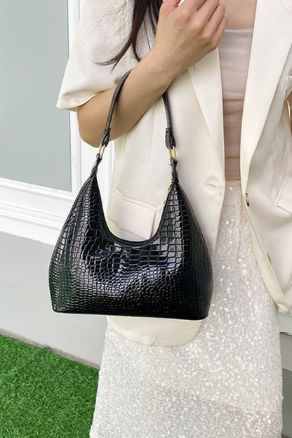 PU Leather Stone Texture Shoulder Bag Bag Trendsi   