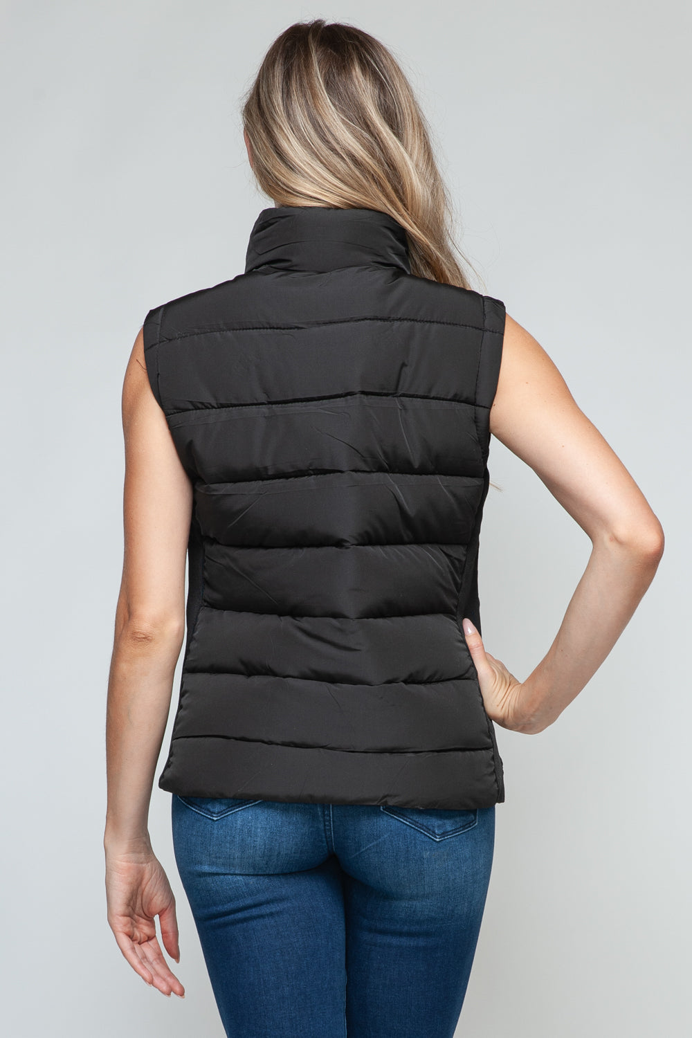 Snobbish Zip Up Turtleneck Vest with Pockets  Trendsi   