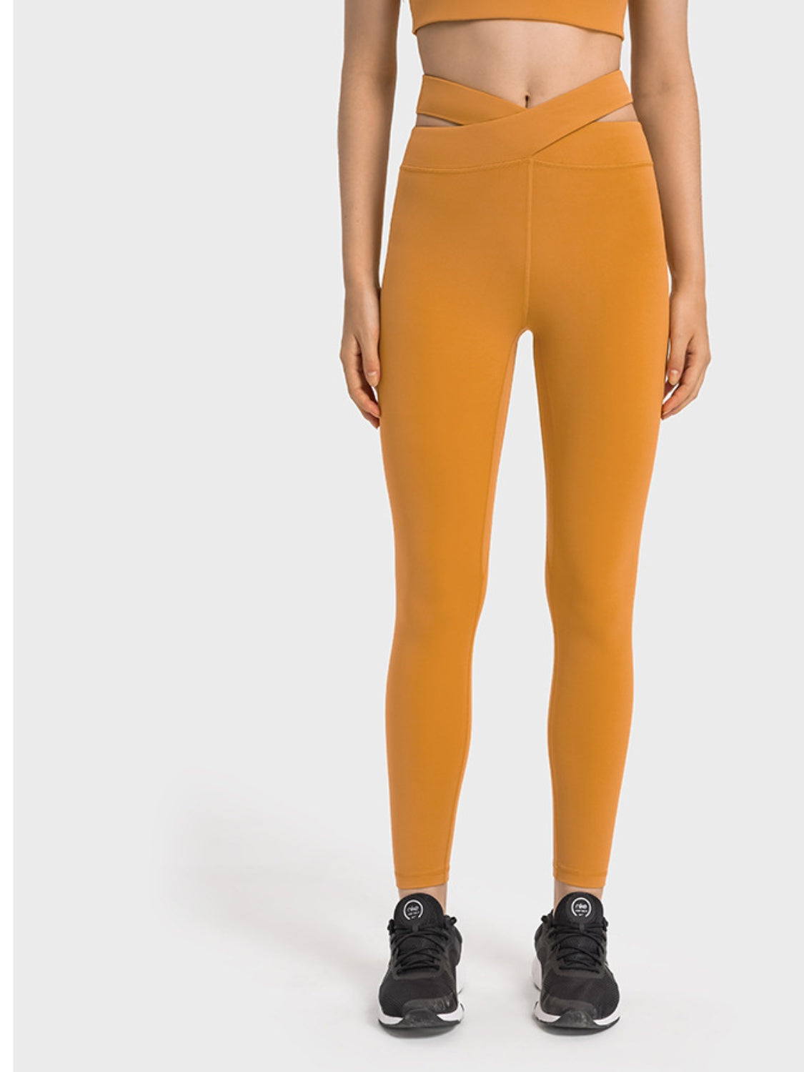 Millennia Crisscross Cutout Sports Leggings  Trendsi Mustard 4 