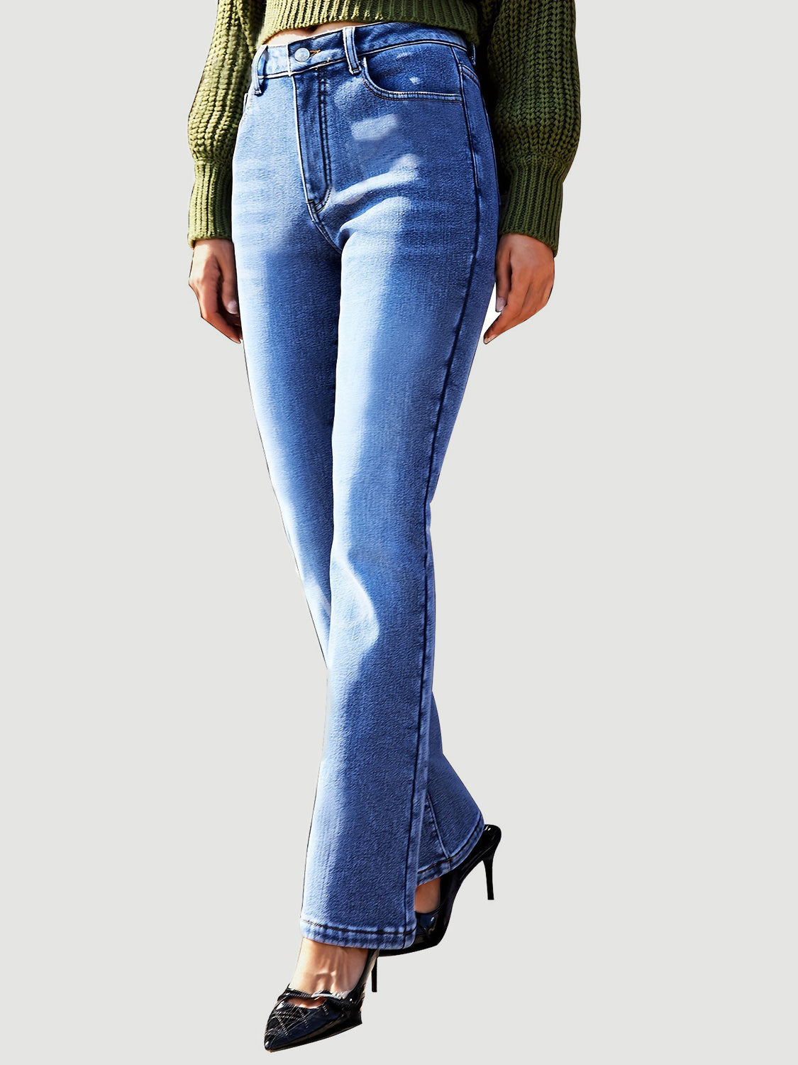 Straight Leg Jeans with Pockets  Trendsi   