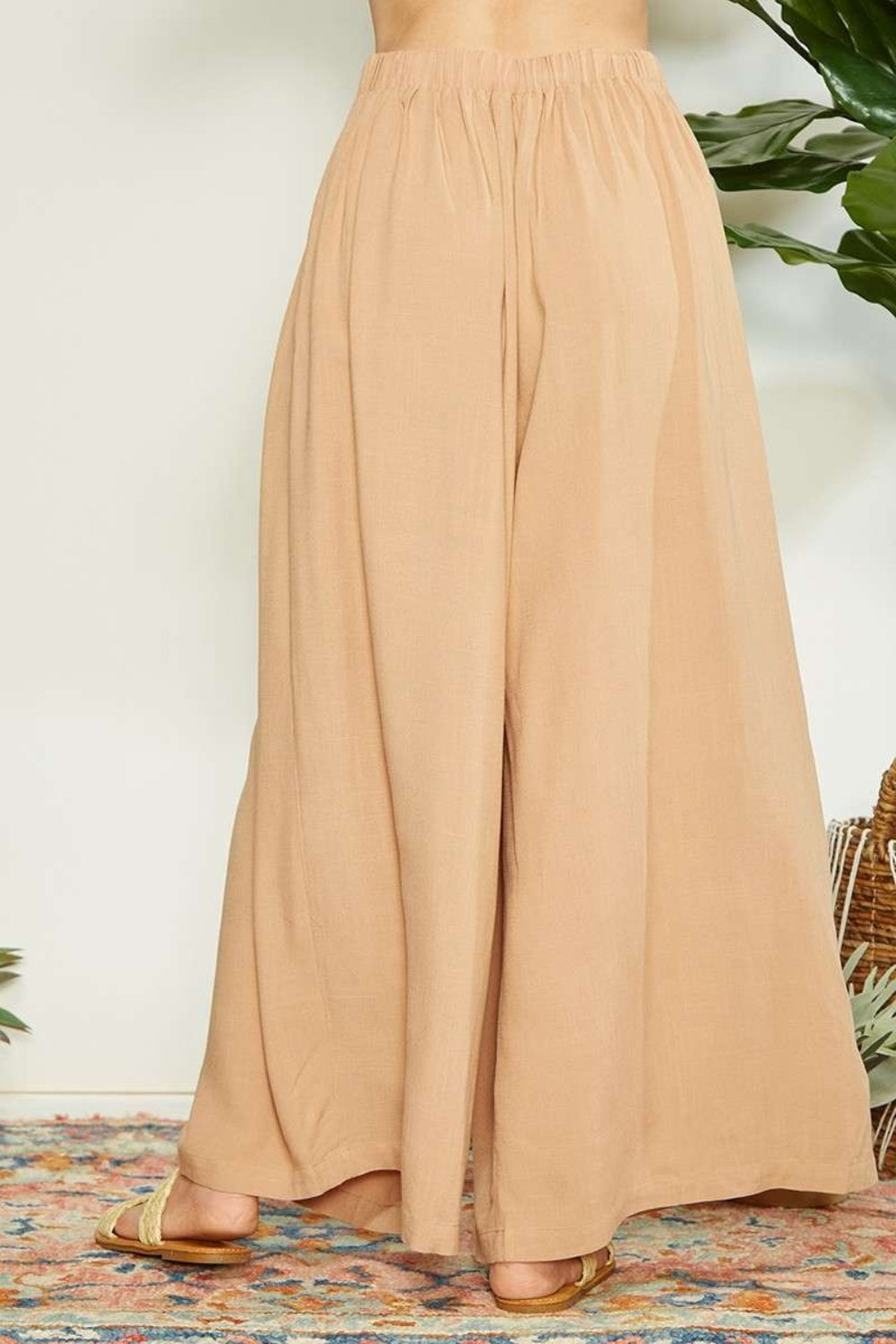 Mittoshop Wrap Pleating Detail Wide Leg Pants  Trendsi   