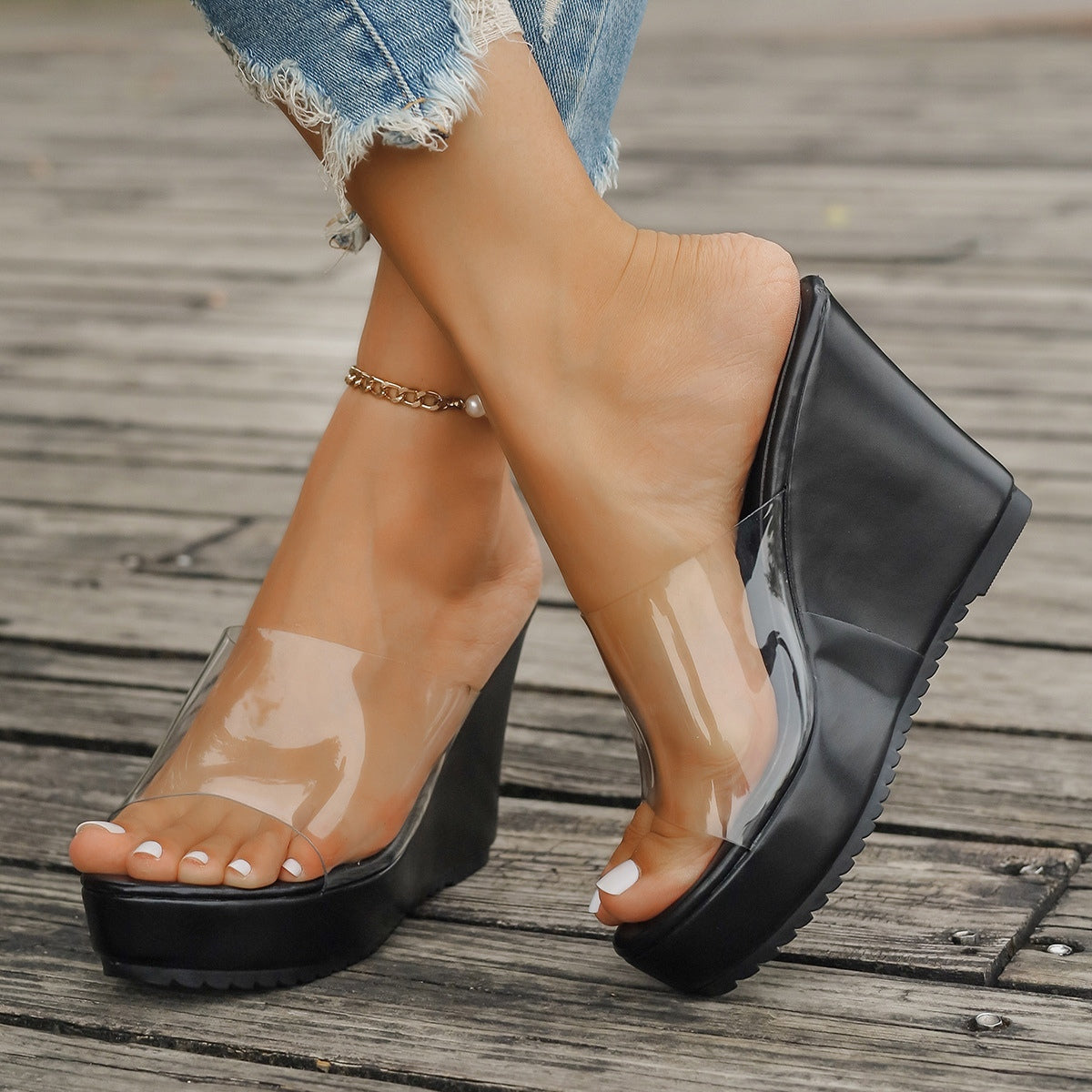 Open Toe Wedge Sandals  Trendsi   