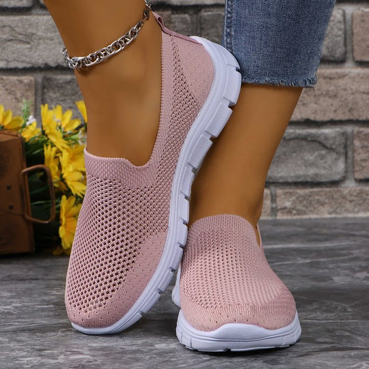 Breathable Mesh Round Toe Slip-Ons  Trendsi Dusty Pink 36(US5) 