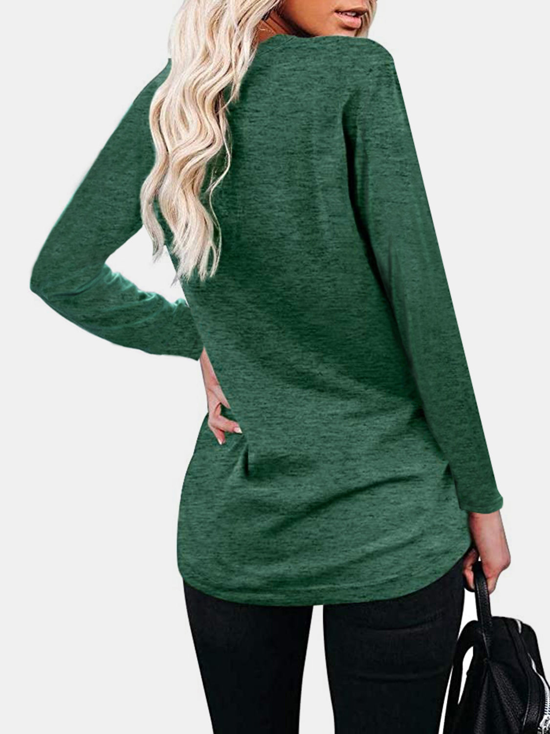 Round Neck Long Sleeve T-Shirt T-Shirt Trendsi   