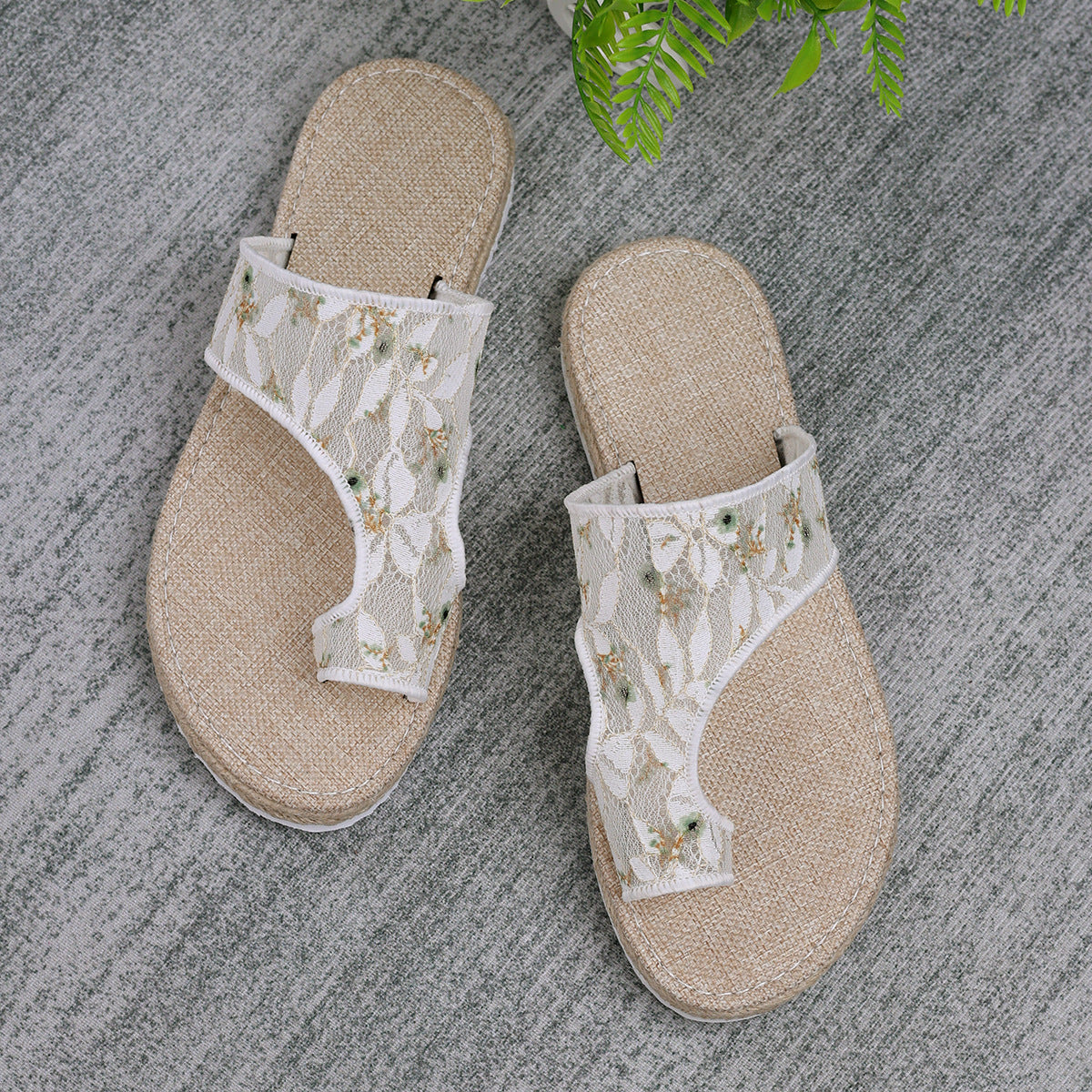 Flower Toe Post Flat Sandals  Trendsi   