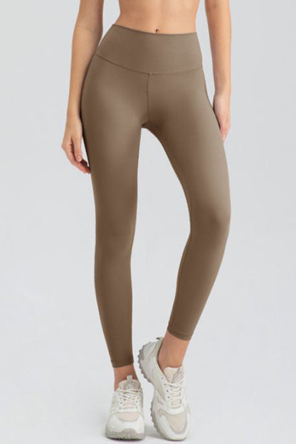 Wide Waistband Slim Fit Active Leggings  Trendsi Khaki S 