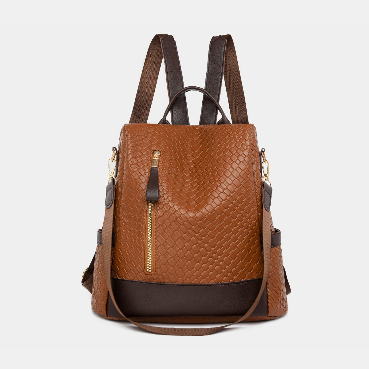 PU Leather Backpack Bag  Trendsi Brown One Size 