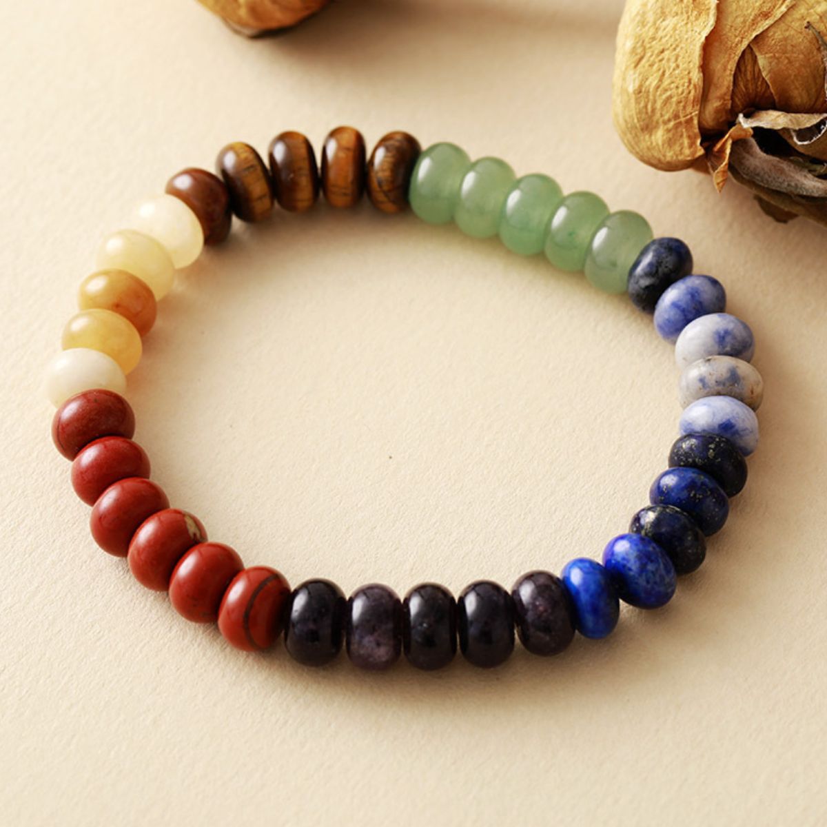 Contrast Natural Stone Bead Bracelet  Trendsi   