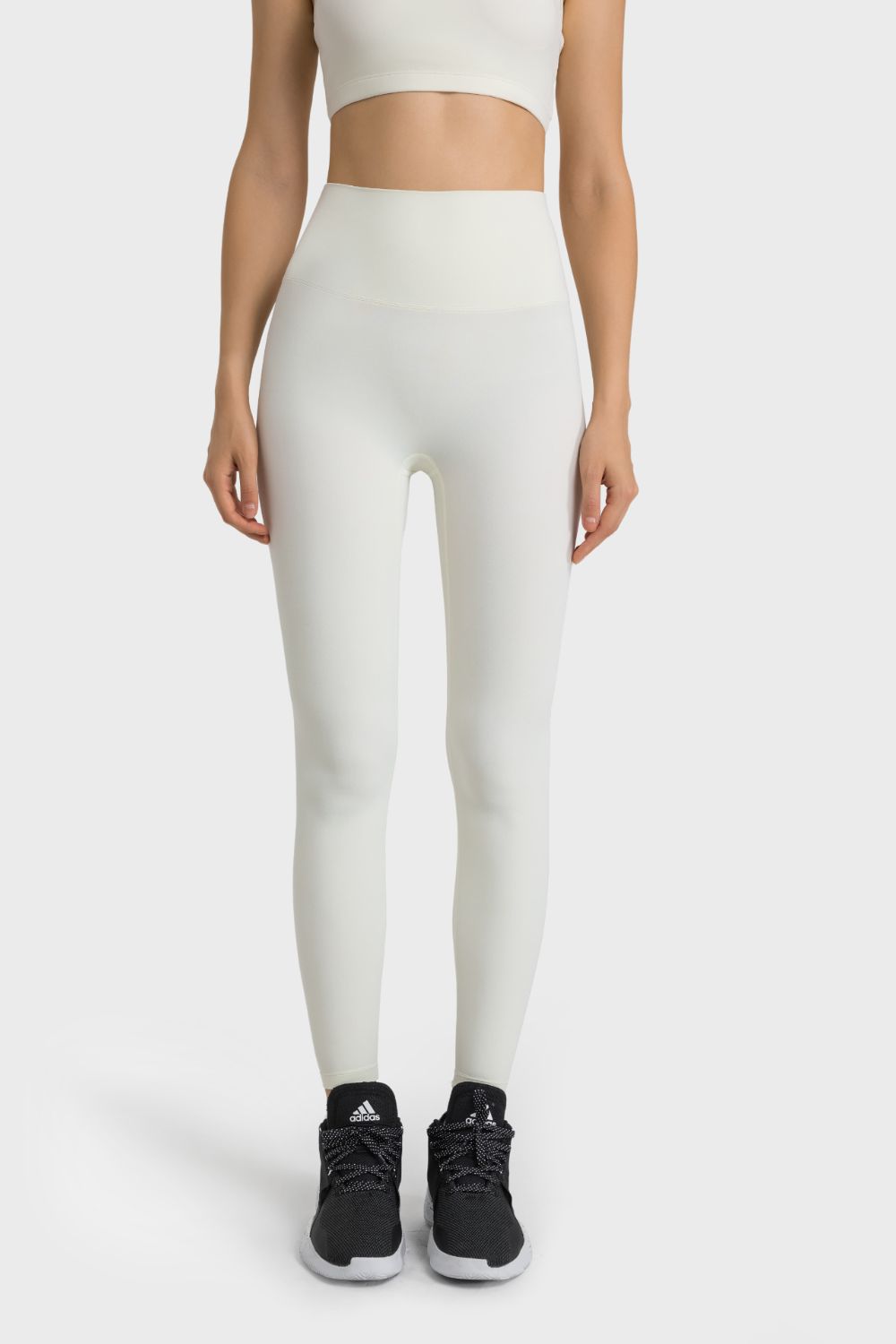 Millennia High Waist Active Pants  Trendsi White One Size 