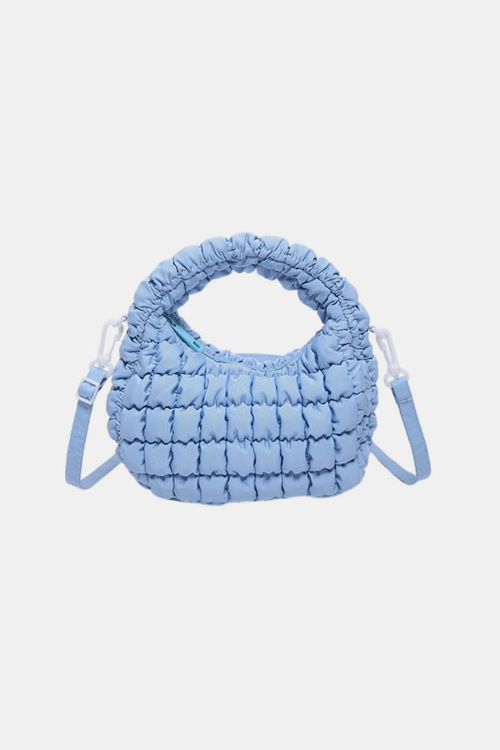 Quilted Puffy Removable Strap Crossbody Bag Bag Trendsi Pastel  Blue One Size 