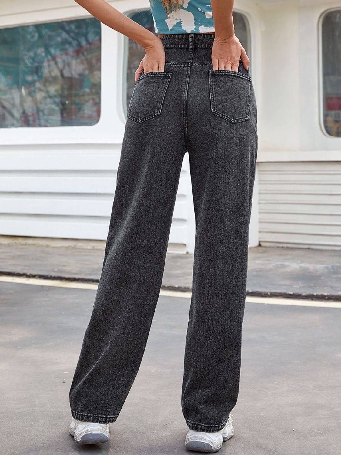 Embroidered Butterfly Jeans with Pockets  Trendsi   