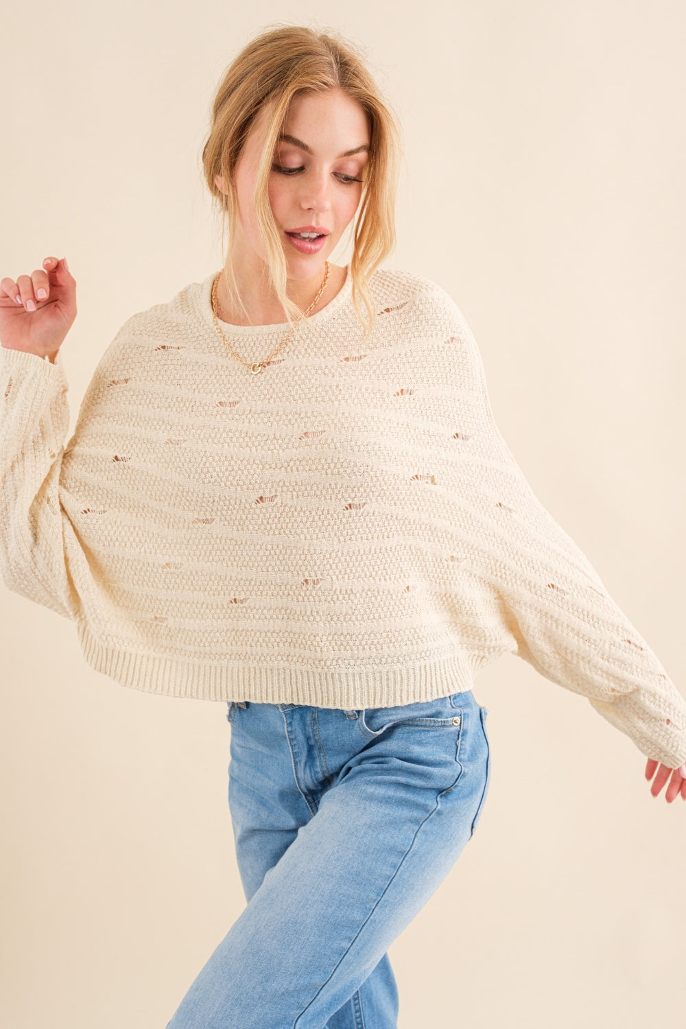 And The Why Dolman Sleeves Sweater  Trendsi   