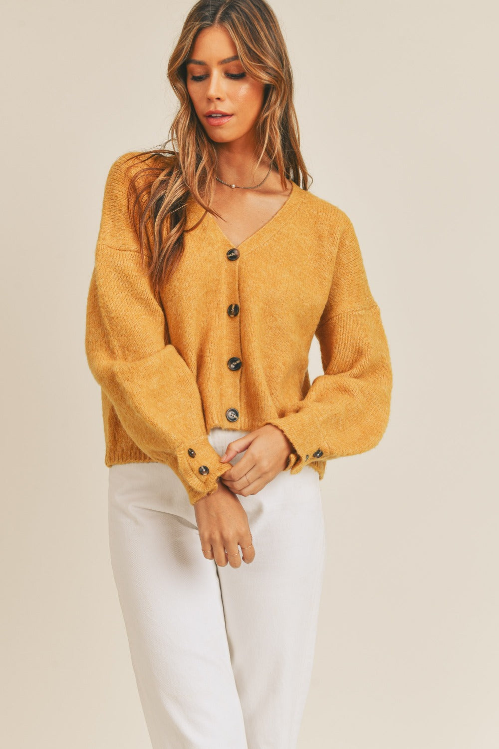 MABLE Long Sleeve Button Down Sweater Cardigan  Trendsi   