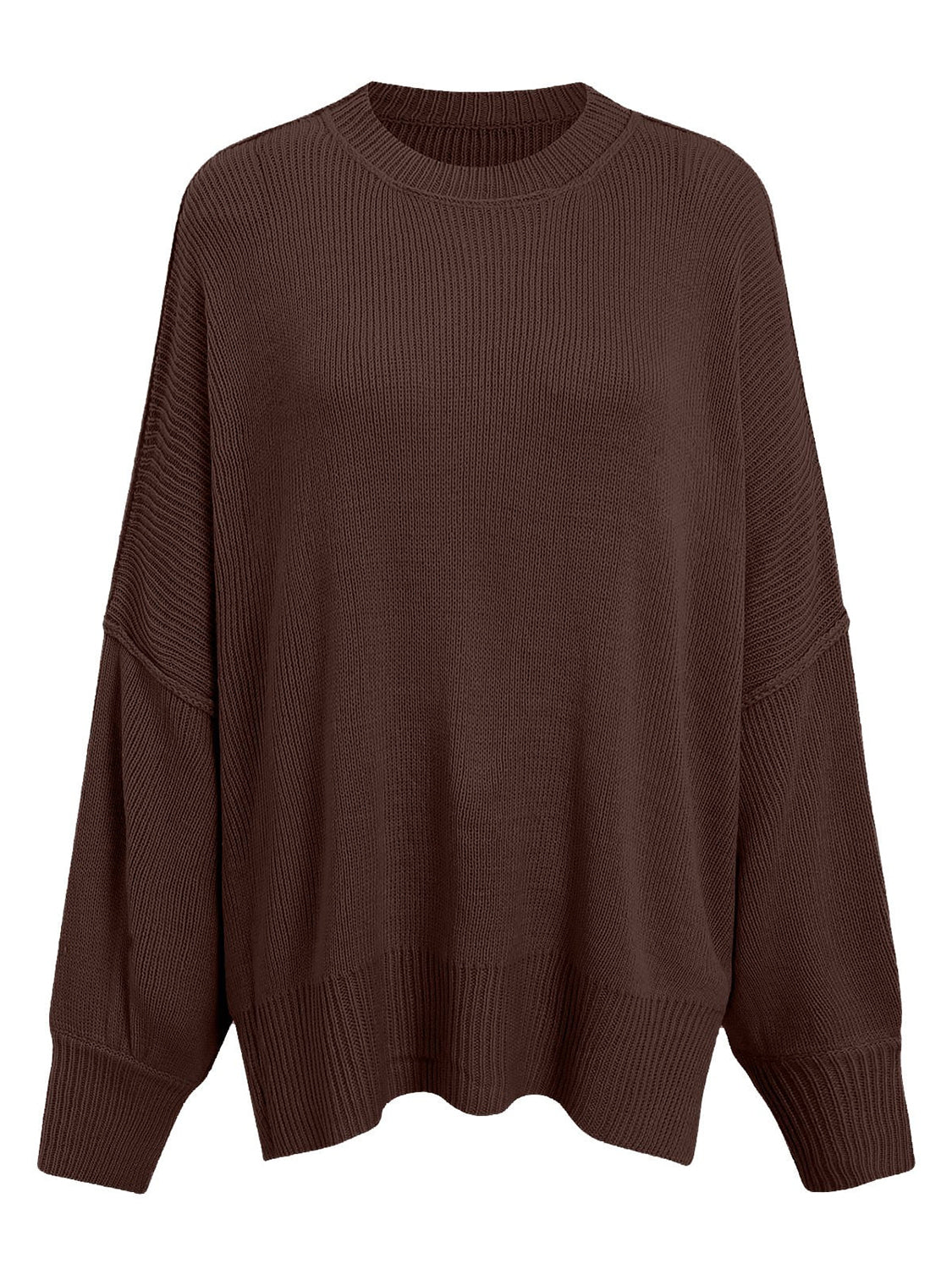 Round Neck Long Sleeve Sweater  Trendsi   