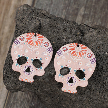 Alloy Hook Wooden Skeleton Earrings  Trendsi   