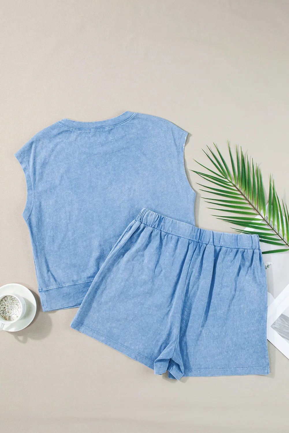 Round Neck Short Sleeve Top and Shorts Set  Trendsi   