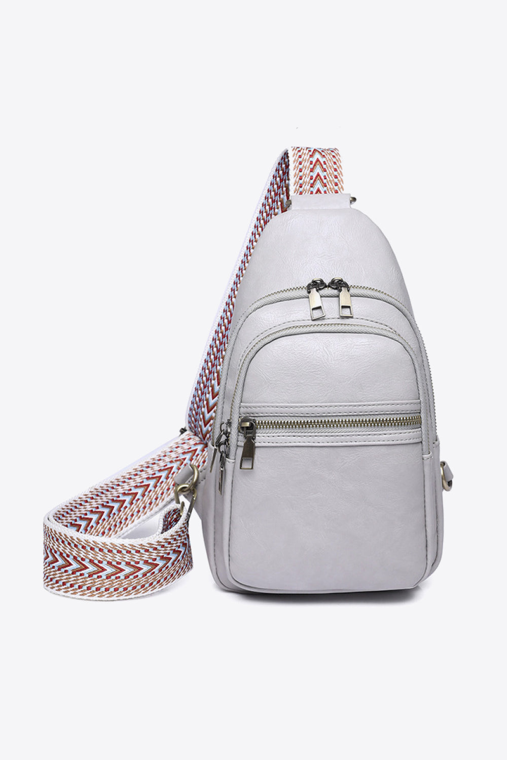 Adored It's Your Time PU Leather Sling Bag  Trendsi Gray Dawn One Size 