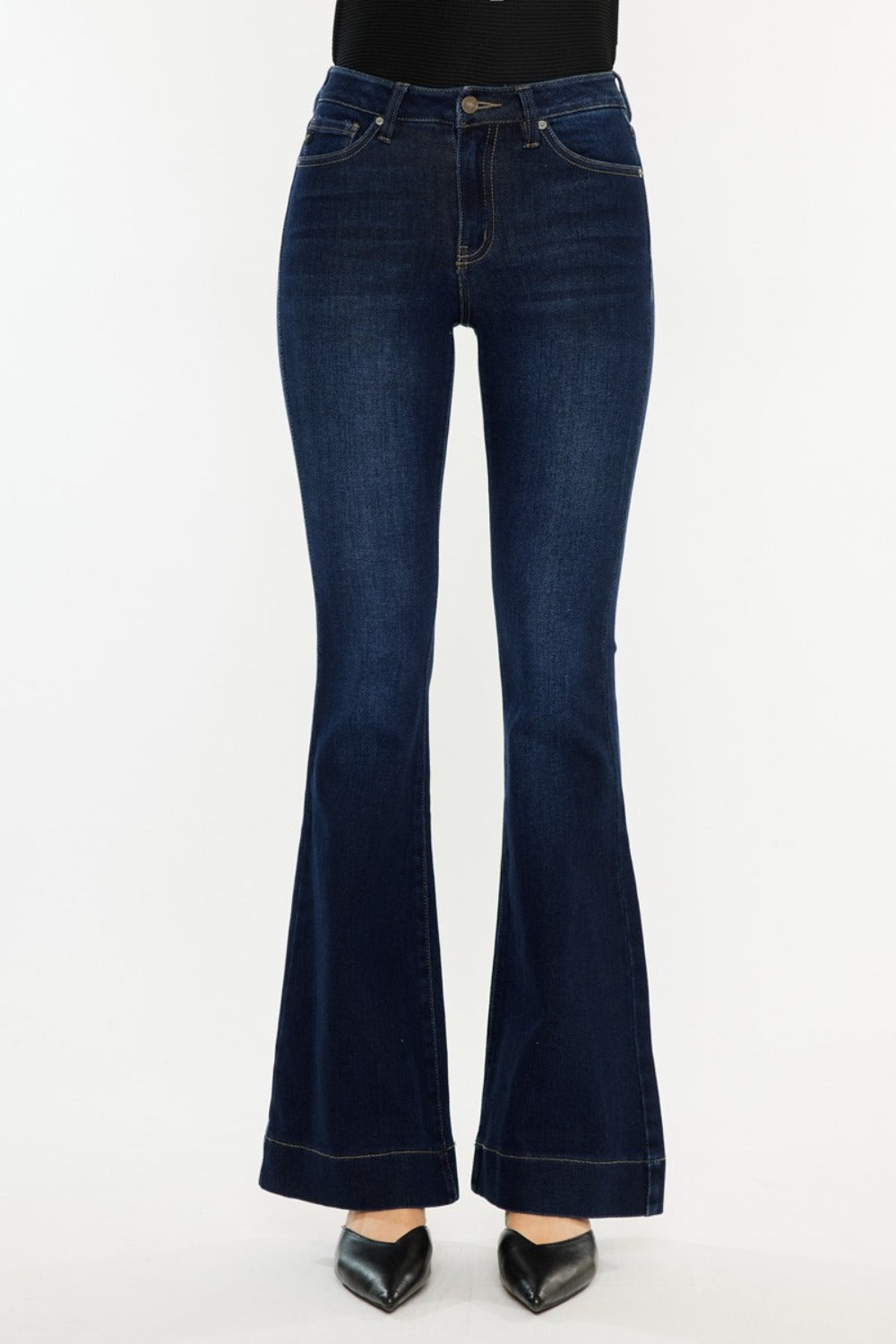 Kancan High Rise Slim Flare Jeans  Trendsi   