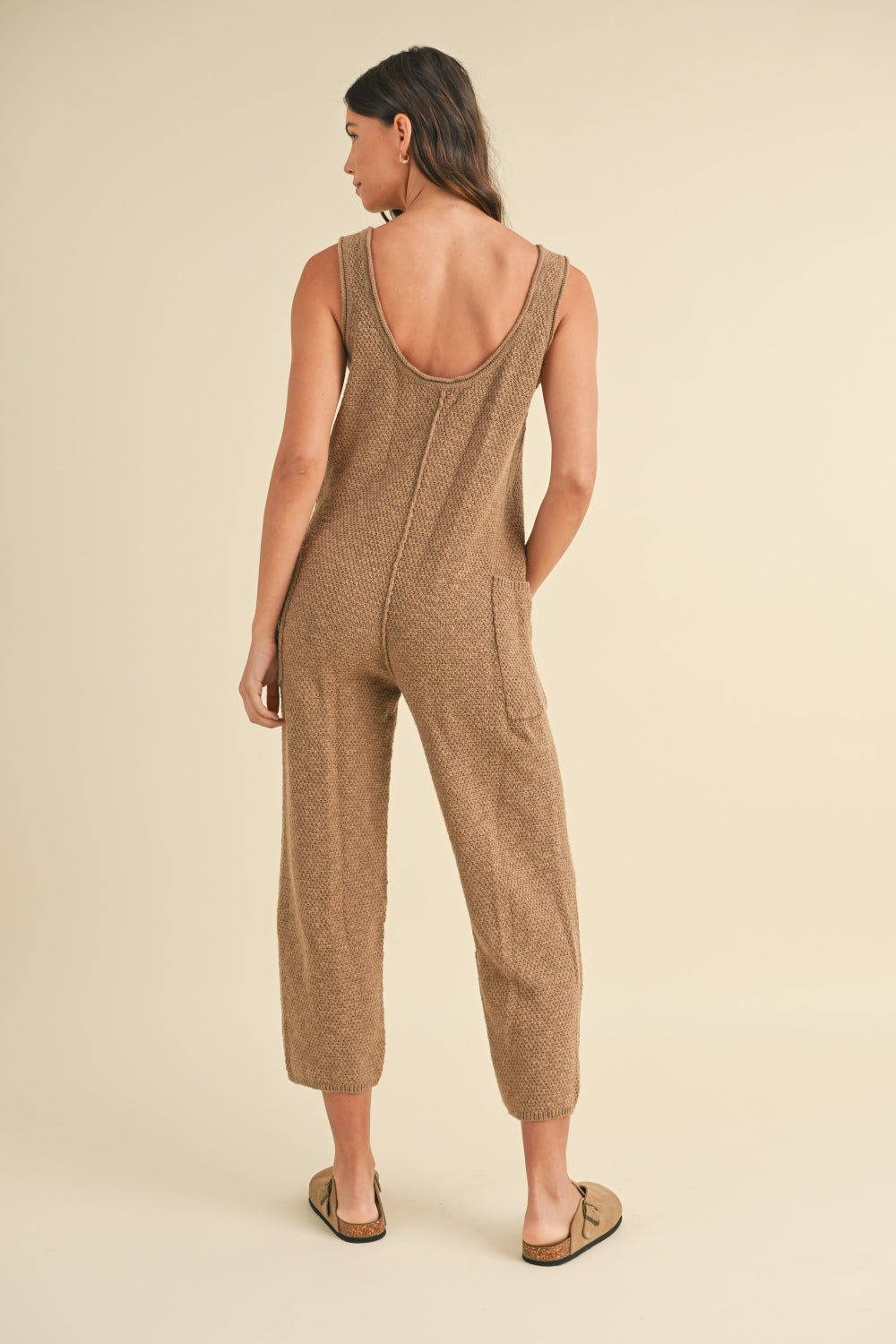 MABLE Sleeveless Knit Crop Jumpsuit with Pockets  Trendsi   