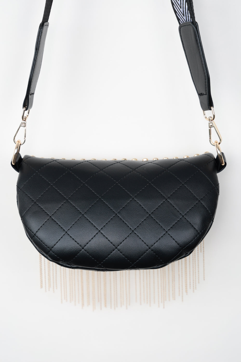 PU Leather Studded Sling Bag with Fringes  Trendsi   