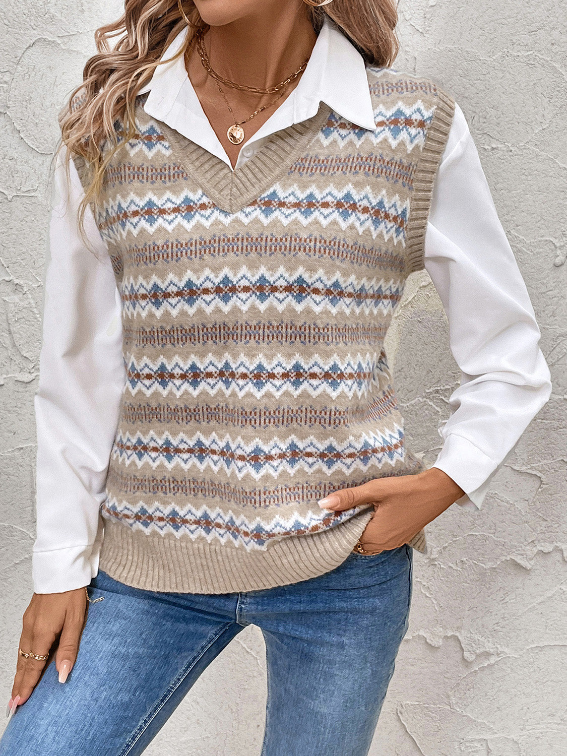 Perfee V-Neck Sweater Vest  Trendsi   