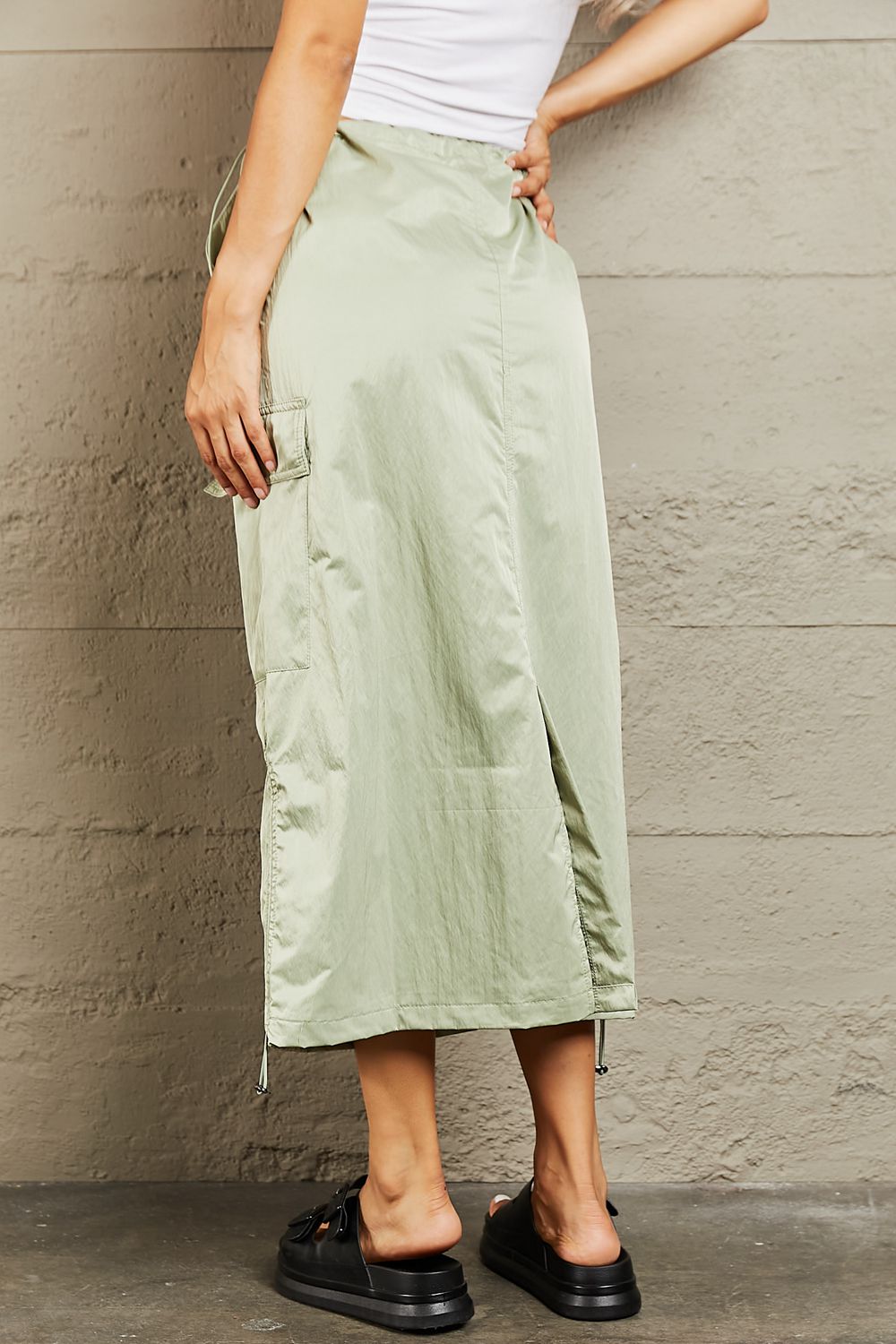 HYFVE Just In Time High Waisted Cargo Midi Skirt  Trendsi   