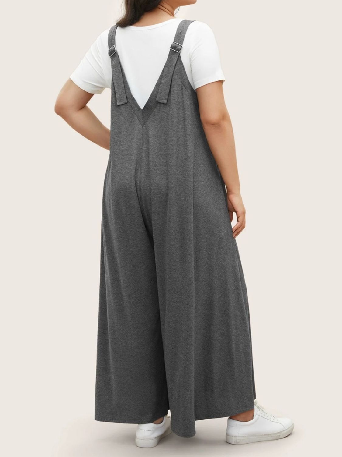 Full Size Pocketed Wide Leg Overalls  Trendsi   