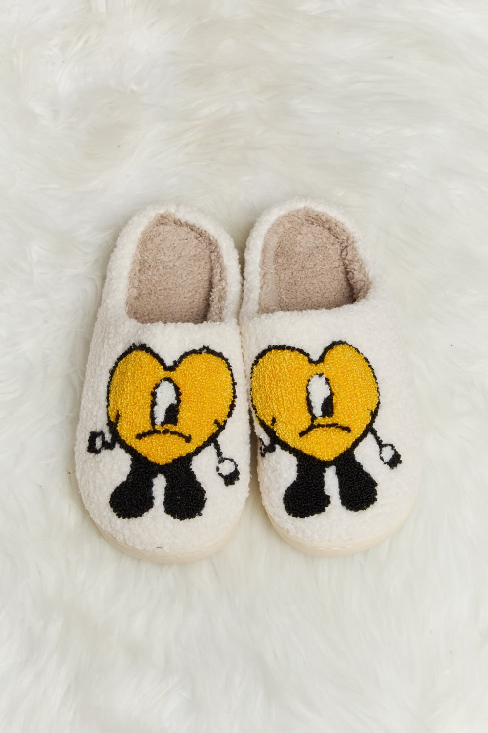 Melody Love Heart Print Plush Slippers  Trendsi   