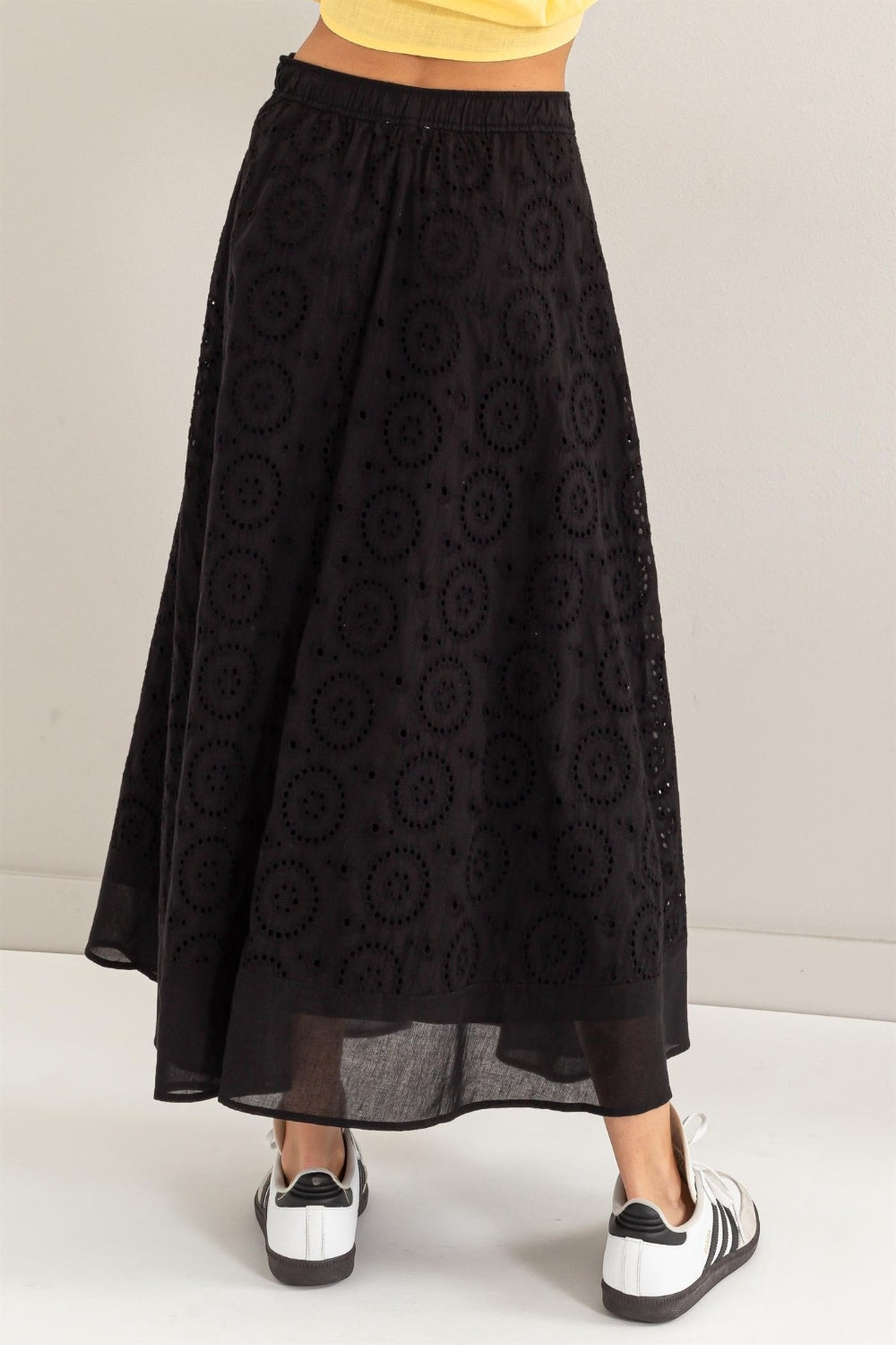 HYFVE Eyelet High-Waist Midi Skirt  Trendsi   