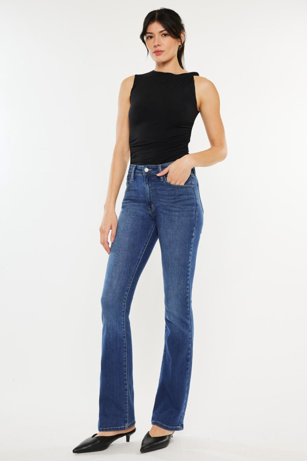 Kancan High Rise Slim Bootcut Jeans  Trendsi   