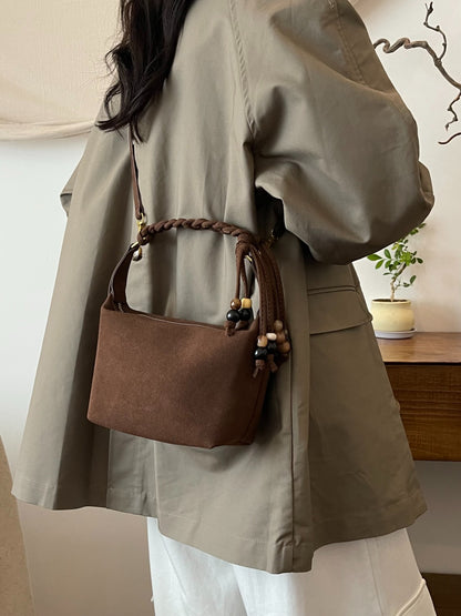 Suede Adjustable Strap Shoulder Bag  Trendsi   