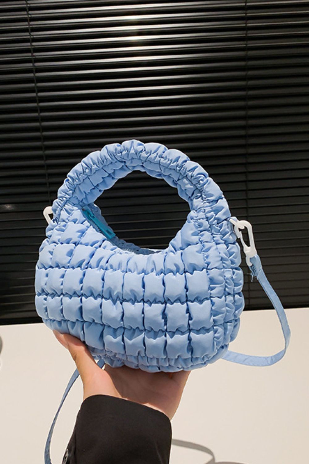 Quilted Puffy Removable Strap Crossbody Bag Bag Trendsi   