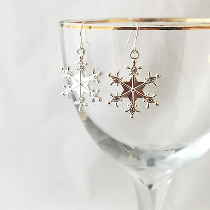 Silver-Plated Snowflakes Earrings  Trendsi Silver One Size 