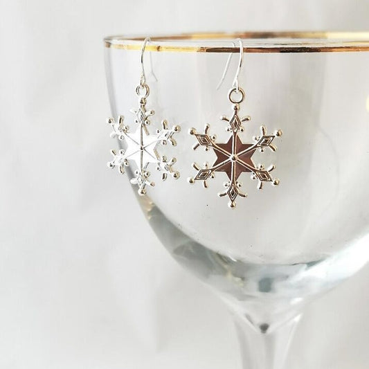 Silver-Plated Snowflakes Earrings  Trendsi Silver One Size 