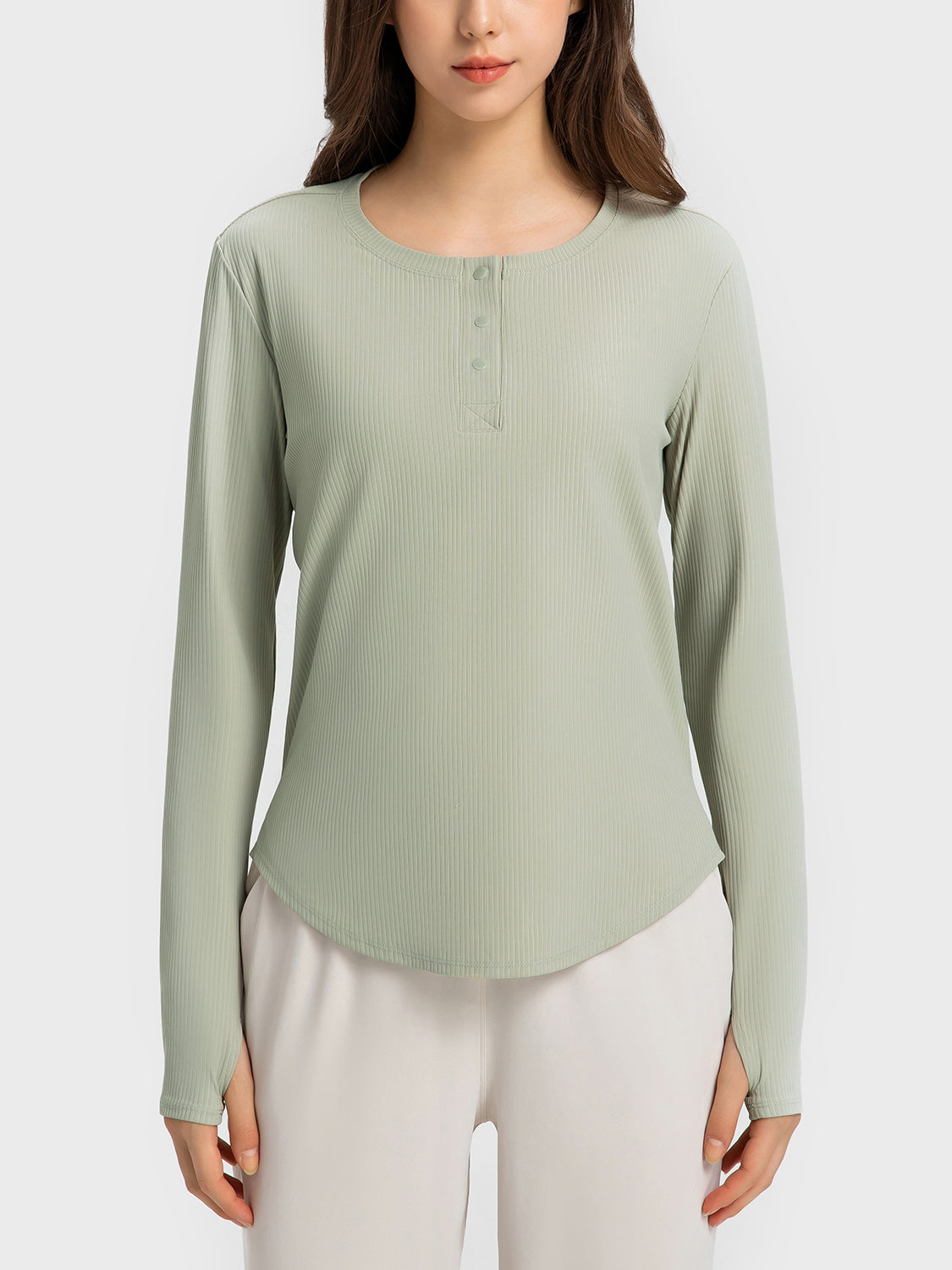 Millennia Round Neck Long Sleeve Sport Top