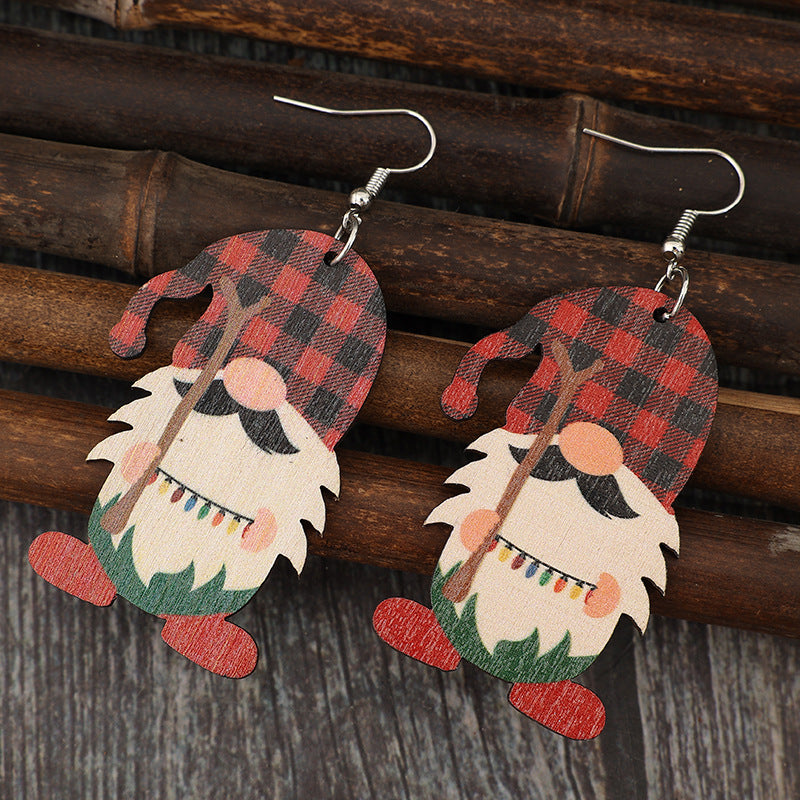 Wooden Pointed Hat Gnome Earrings  Trendsi   