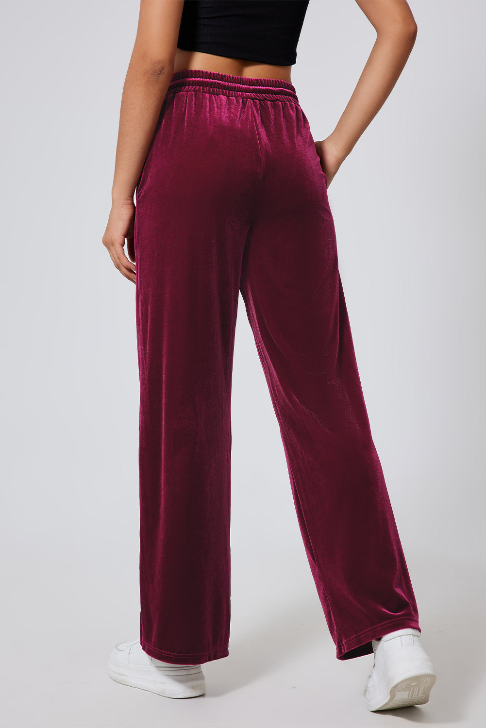 Drawstring Wide Leg Active Pants  Trendsi   