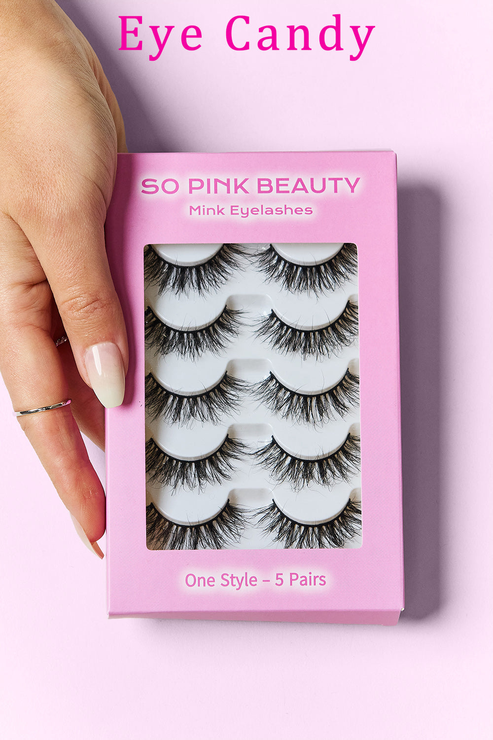 SO PINK BEAUTY Mink Eyelashes 5 Pairs  Trendsi Eye Candy One Size 