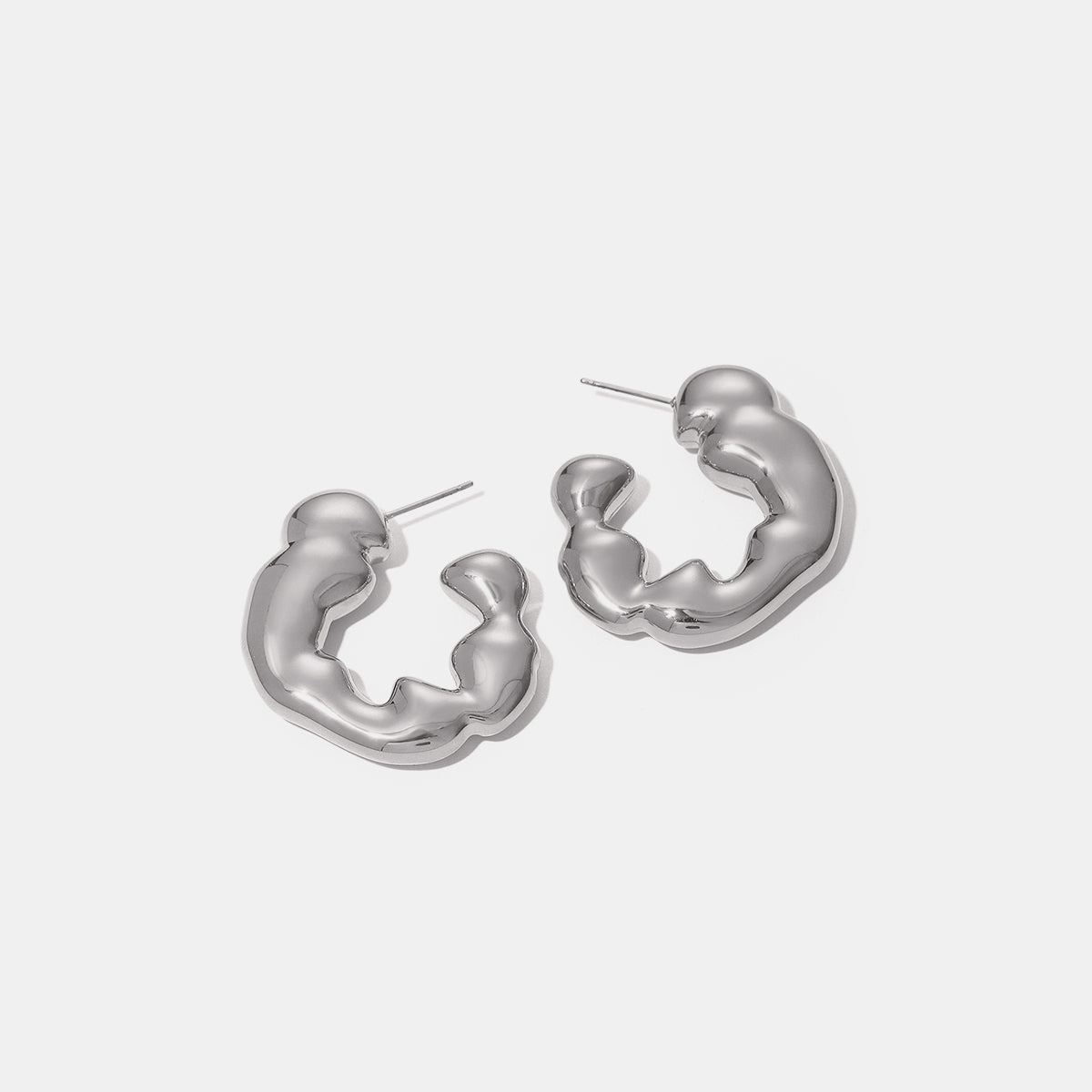 Stainless Steel C-Hoop Earrings  Trendsi   