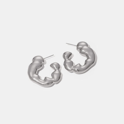 Stainless Steel C-Hoop Earrings  Trendsi   