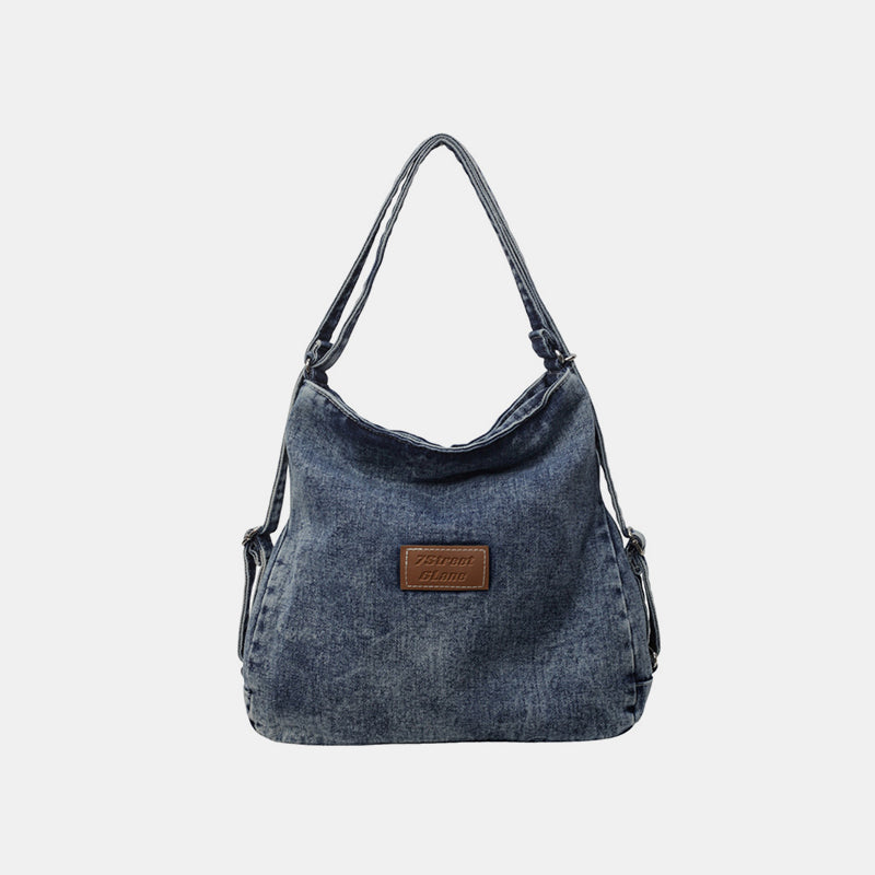 Adjustable Strap Denim Shoulder Bag  Trendsi Medium One Size 