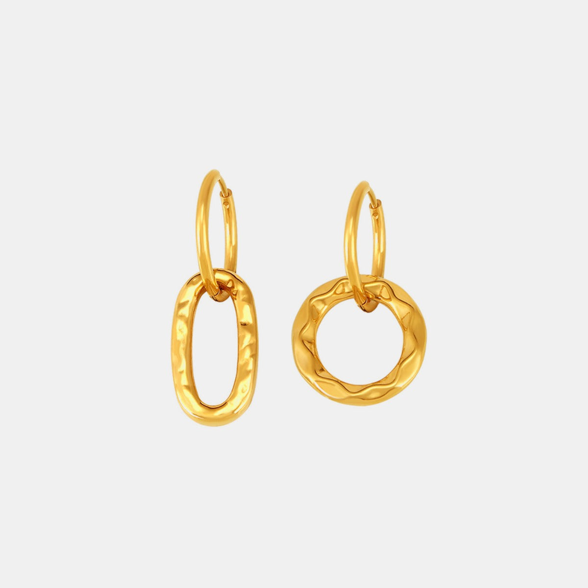 18K Gold-Plated Titanium Steel Annulus Earrings  Trendsi   